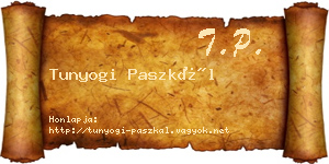 Tunyogi Paszkál névjegykártya
