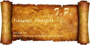 Tunyogi Paszkál névjegykártya